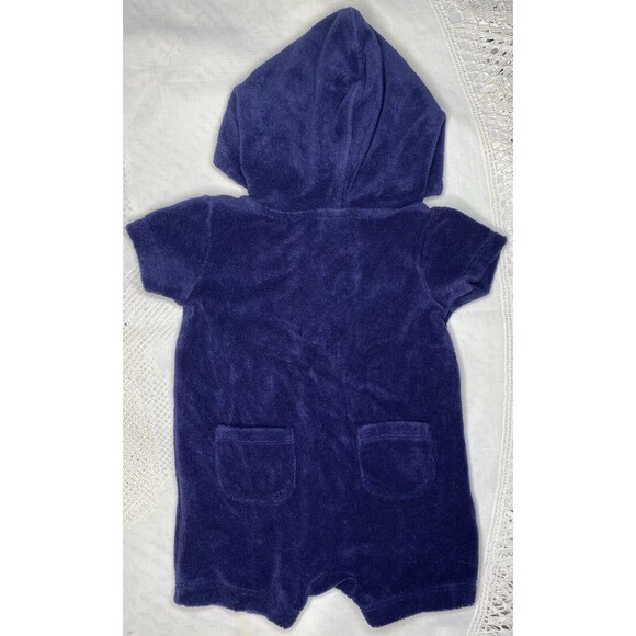 Gymboree Unisex Terry Cloth Hooded Terry Cloth Romper Baby 0-3 Months - Picture 2 of 3